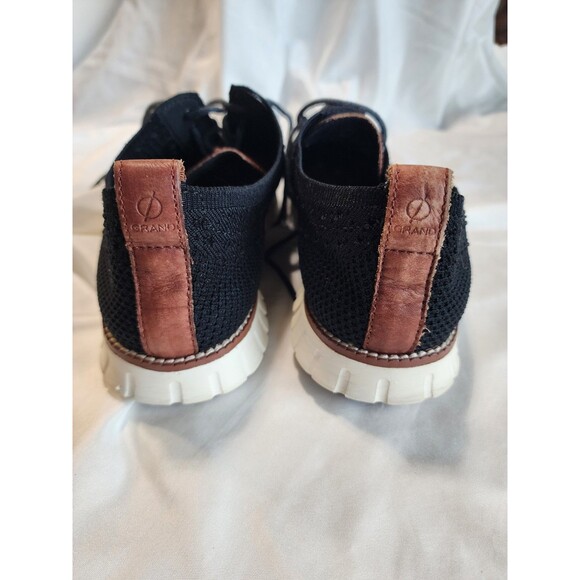 Cole Haan Zerogrand Stitchlite Black Knit Wingtip Shoes C24948 Mens Size 9.5 - Picture 4 of 8